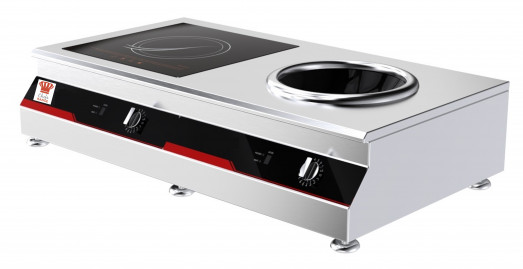 Chefsrange GXIH1+W-3   Snack 50 Counter top Combi Wok+Ring Induction hob - 2 x 3kw